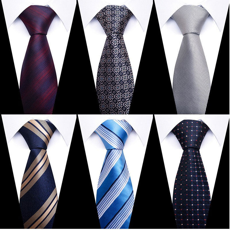 Silk Tie Striped - 100% Silk Brand 8 cm Tie