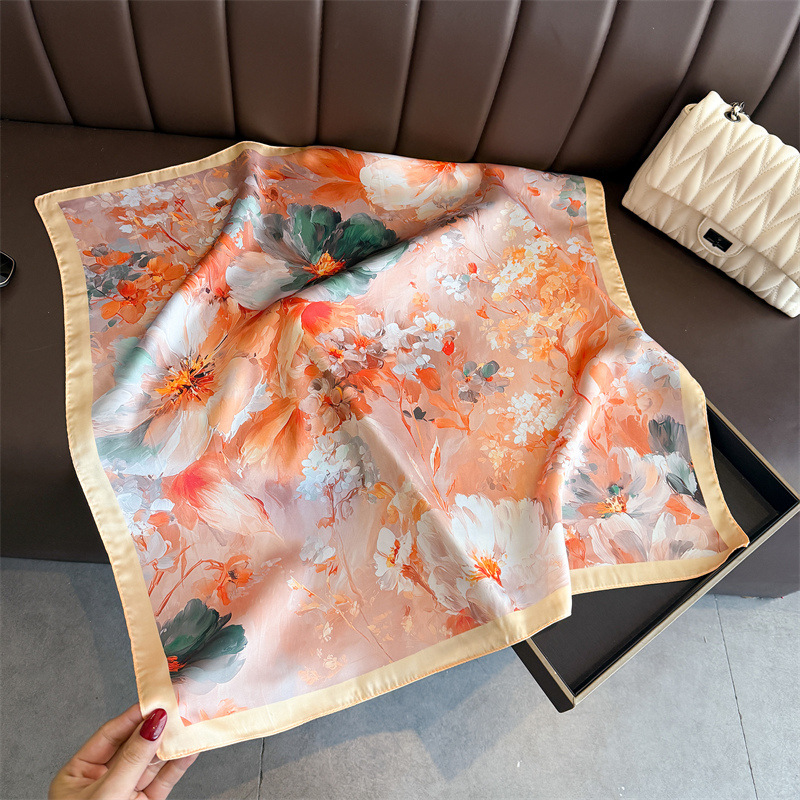 2026 New Floral Print Silk Squ - Ascot Neck Scarf recension och pris