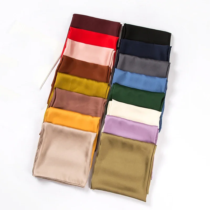 Satin Scarf Women 70cm Solid C - Ascot Neck Scarf recension och pris