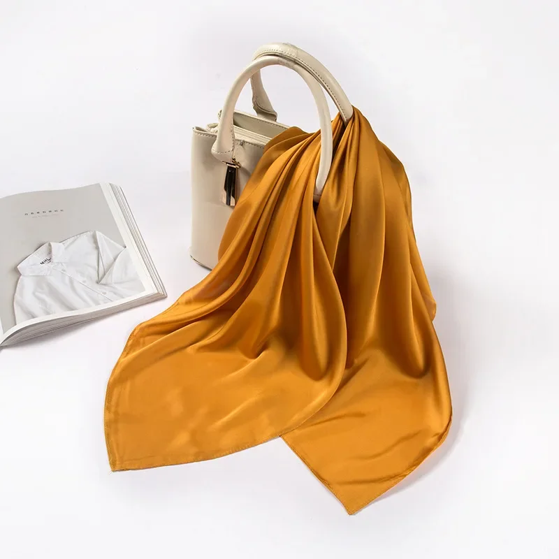 Satin Scarf Women 70cm Solid C - Ascot Neck Scarf recension och pris