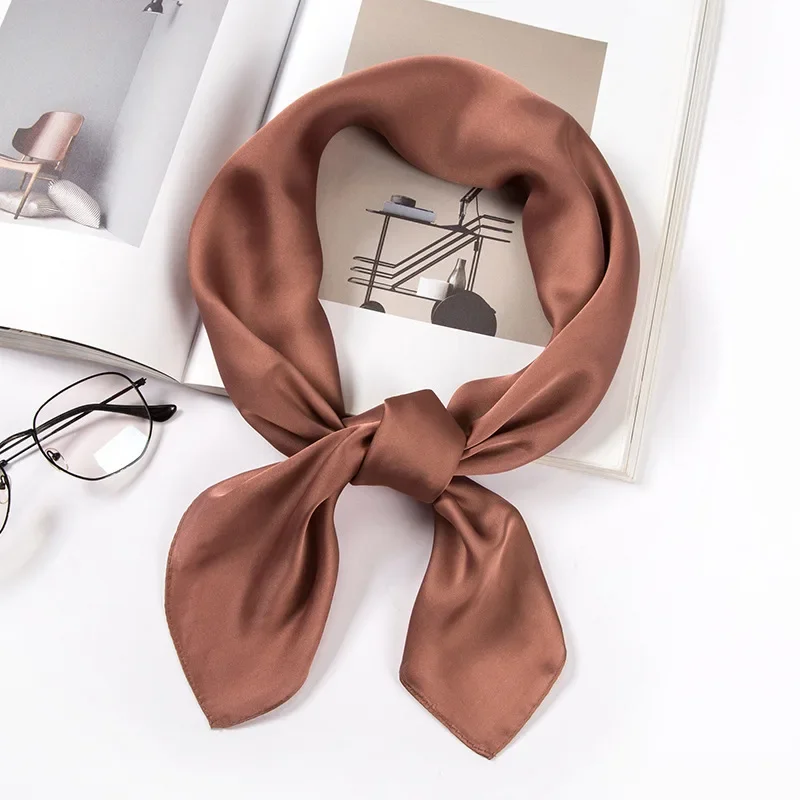 Satin Scarf Women 70cm Solid C - Ascot Neck Scarf recension och pris