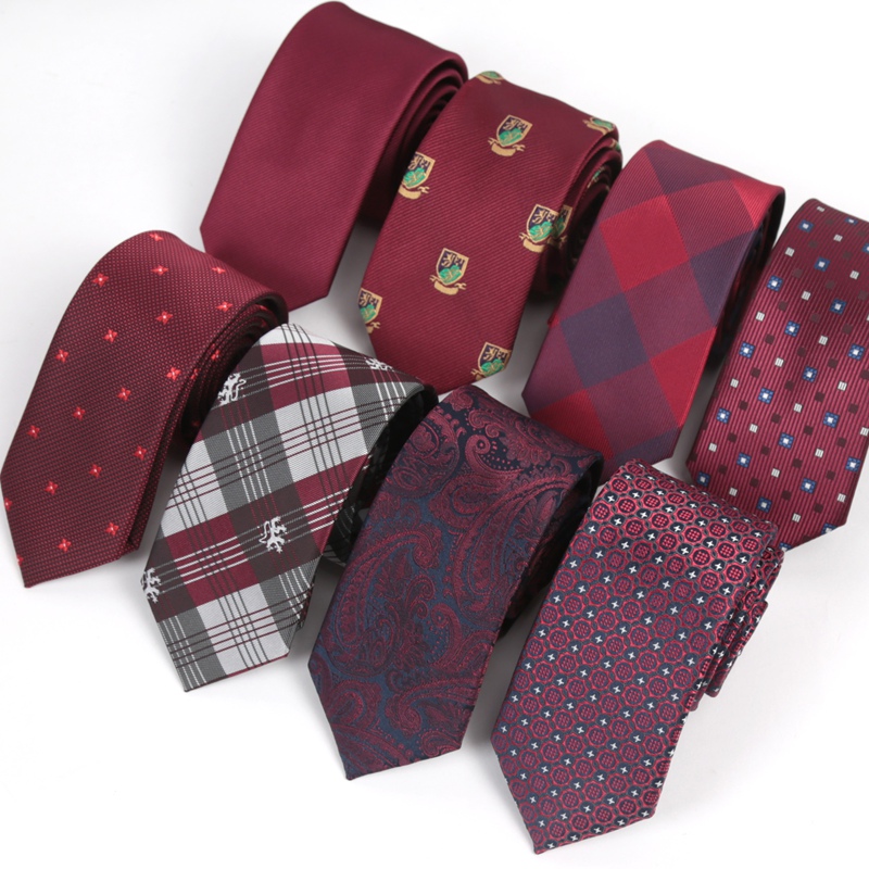 Tie Set Red Maroon Burgundy Ro - Silk Tie Striped recension och pris