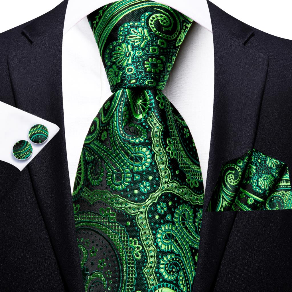Paisley Striped Green Silk Tie - Silk Tie Striped recension och pris
