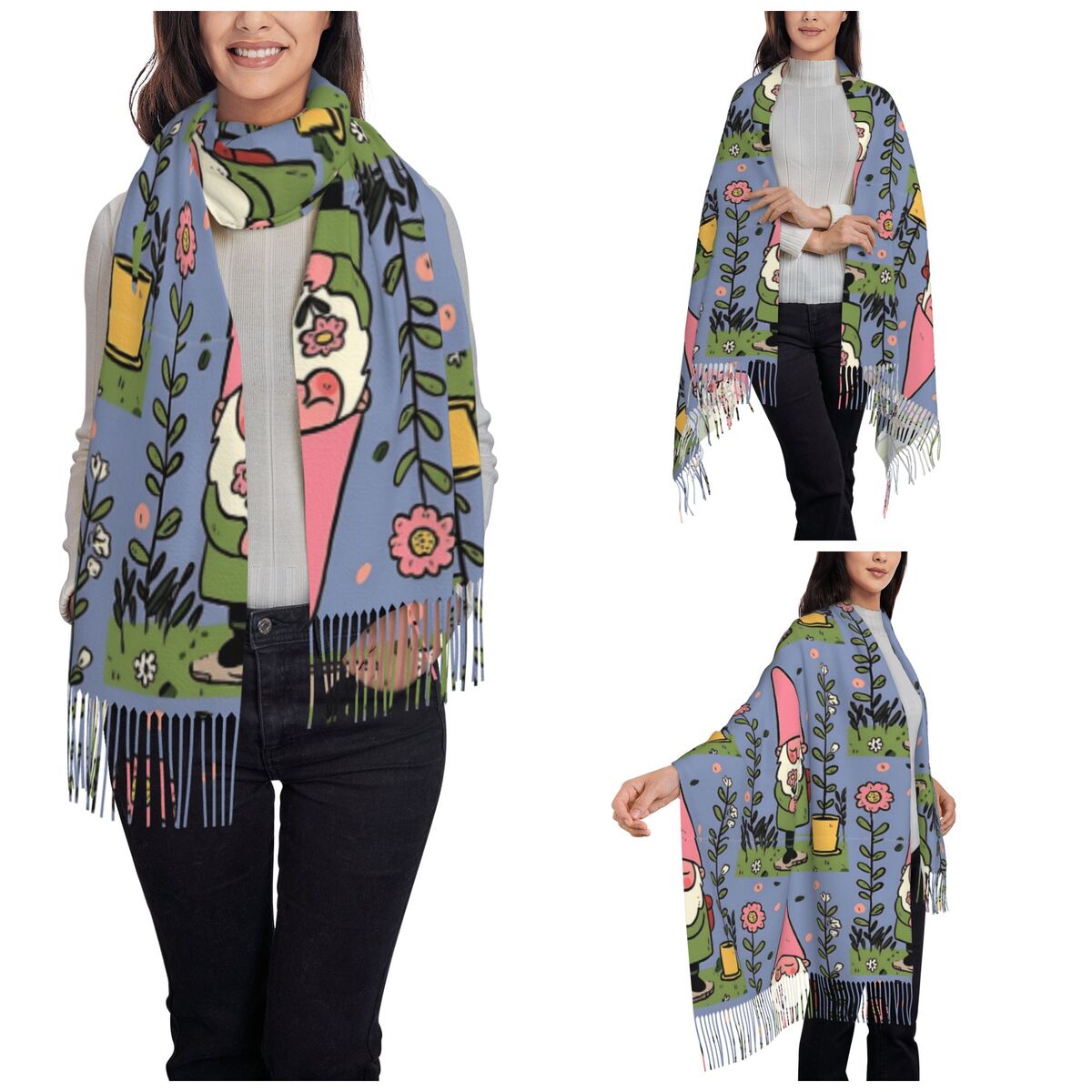 Mythical Garden Gnome Shawls W - Pashmina Wrap Large recension och pris