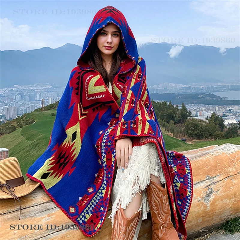 Hooded Warmth Scarf Shawl Cape - Woven Scarf Blanket recension och pris