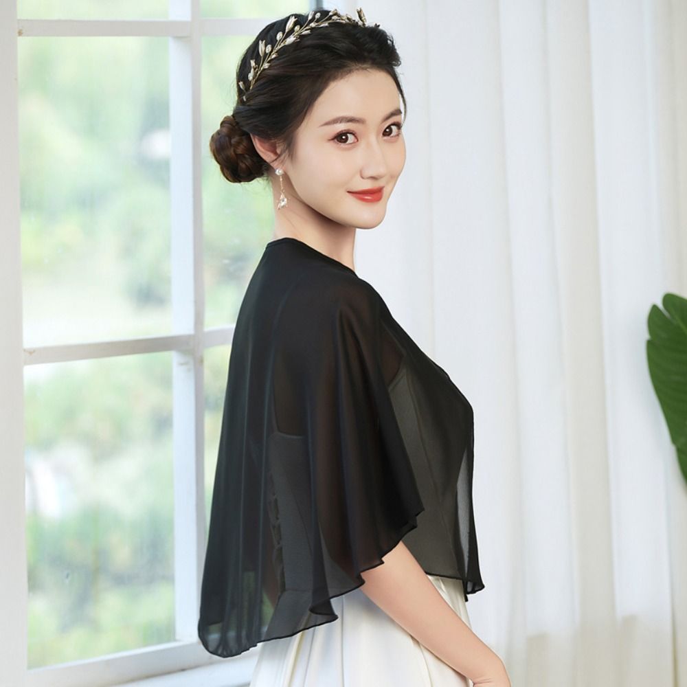 Vintage Sheer Chiffon Capelet  - Stole Wedding Shawl recension och pris