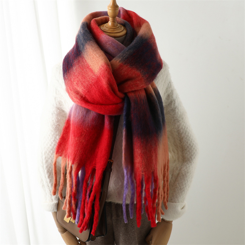 New Autumn Winter Grid Scarf W - Muffler Men Wool recension och pris