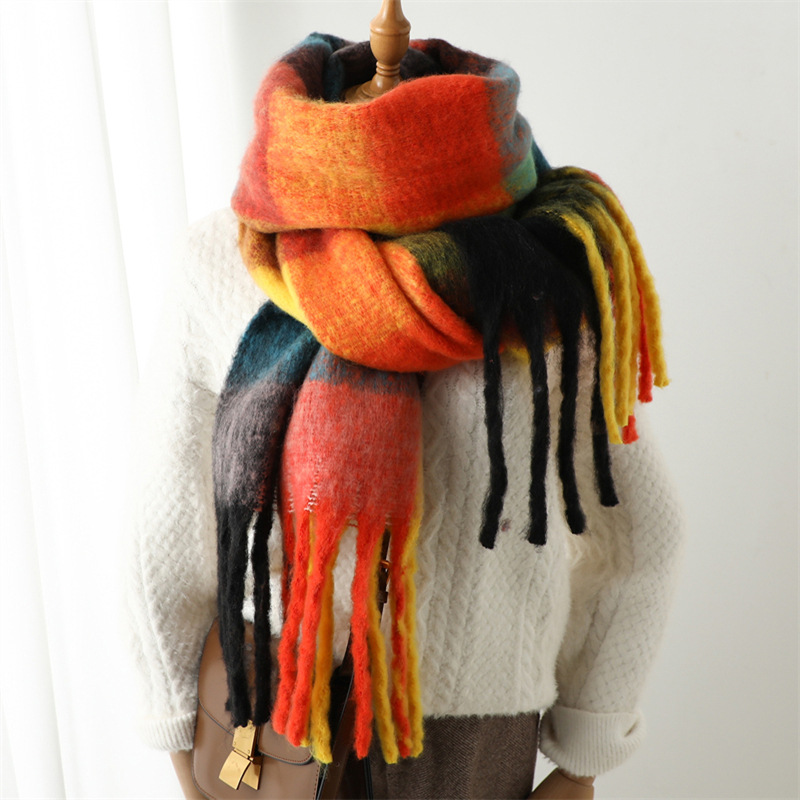 New Autumn Winter Grid Scarf W - Muffler Men Wool recension och pris