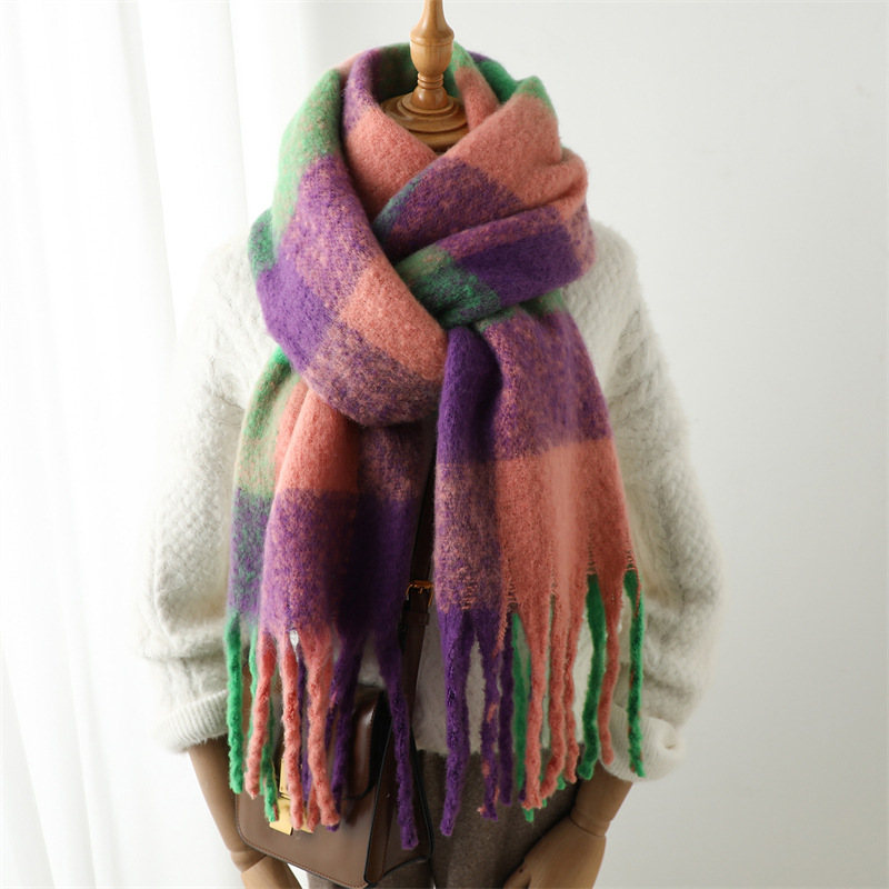 New Autumn Winter Grid Scarf W - Muffler Men Wool recension och pris